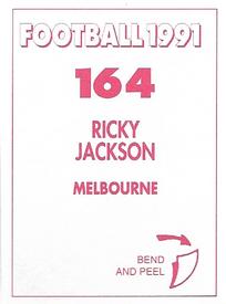 1991 Select AFL Stickers #164 Ricky Jackson Back